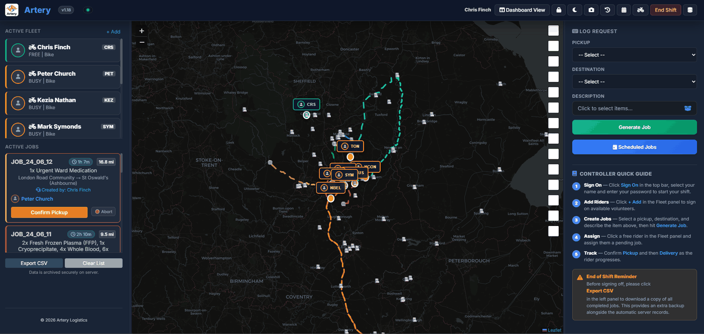 Visual dispatch map